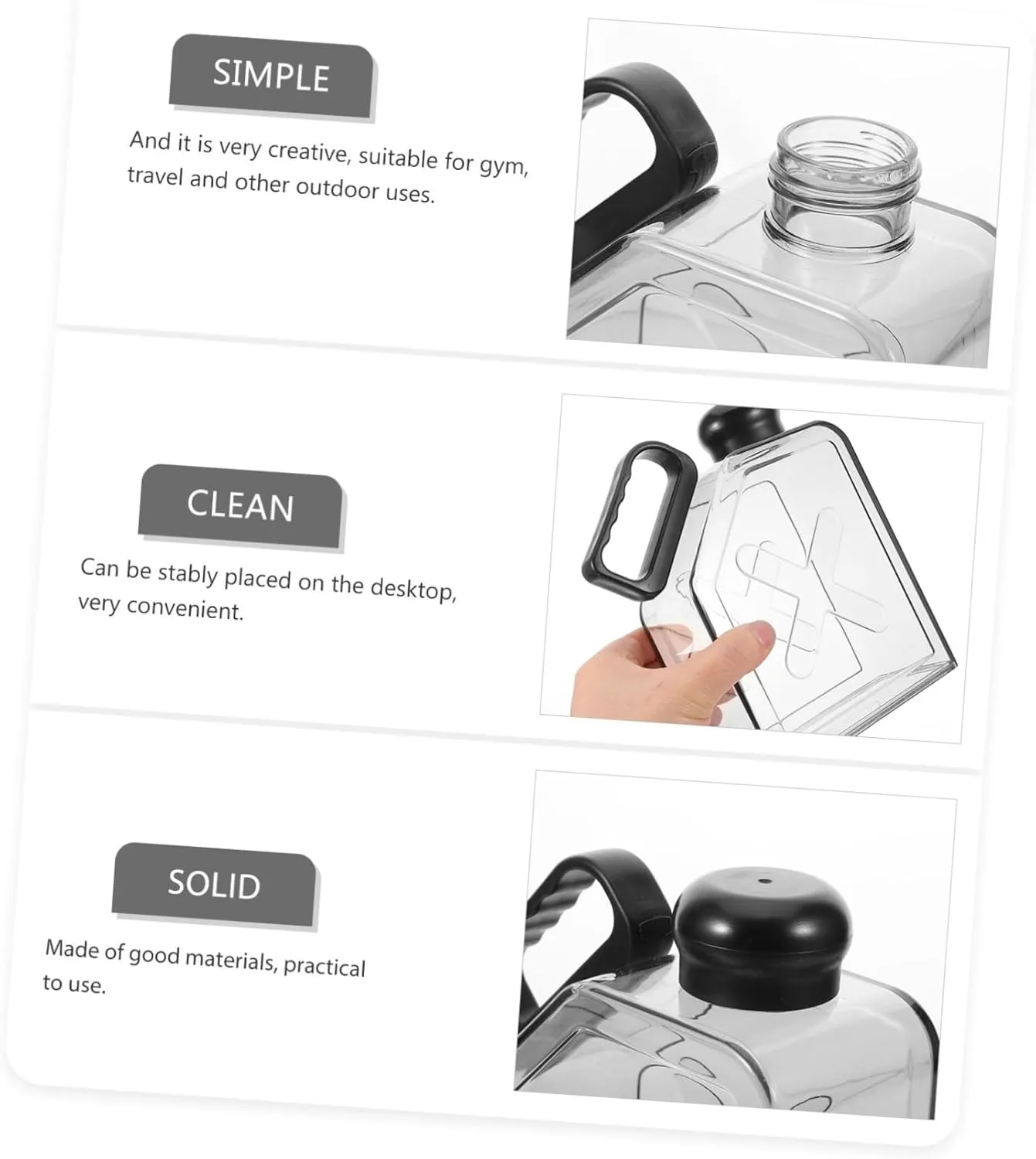 UPKOCH 5pcs Flat Water Bottle for Bag Portable Reusable Leakproof Flask Elegant Design A5 Bottle Travel Kettle