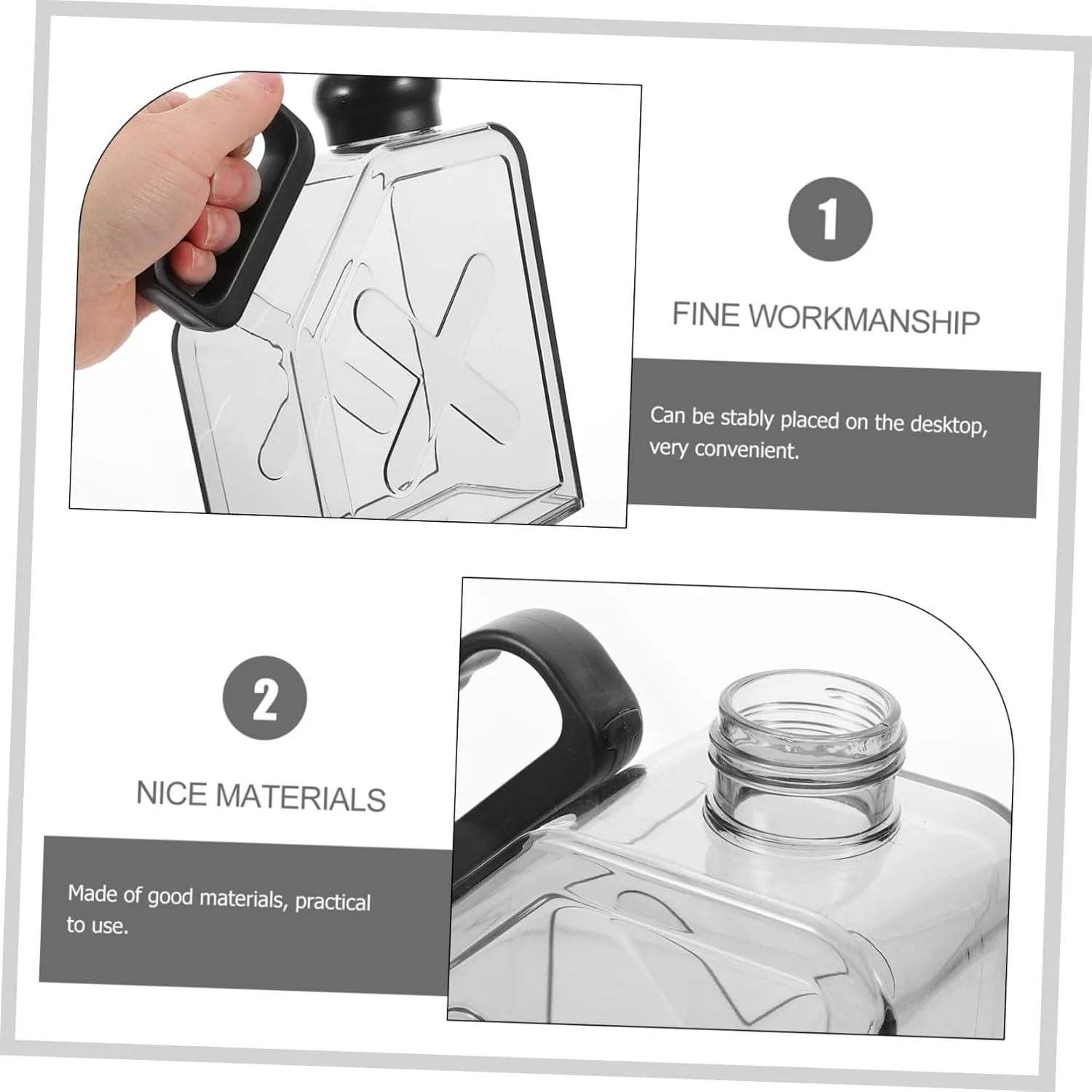 UPKOCH 5pcs Flat Water Bottle for Bag Portable Reusable Leakproof Flask Elegant Design A5 Bottle Travel Kettle