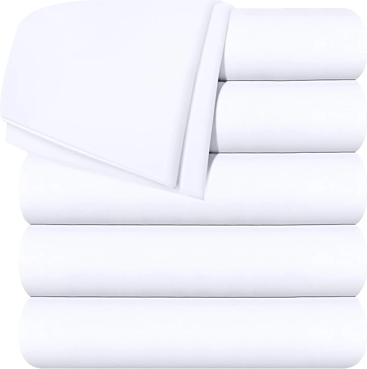 Utopia Bedding Flat Sheets - Pack of 6 - Soft Brushed Microfiber Fabric - Shrinkage & Fade Resistant Top Sheets - Easy Care (Twin, White)