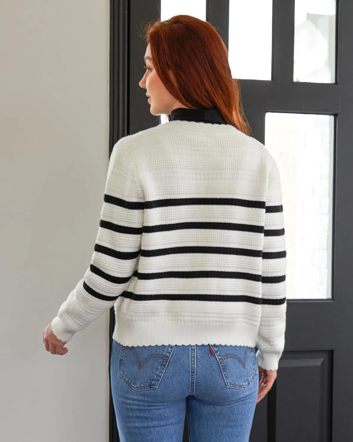 V FOR CITY Cardigan Blazers for Women Knit Tweed Jacket Winter Chunky Cardigans Button Down Sweater Coat with Pockets