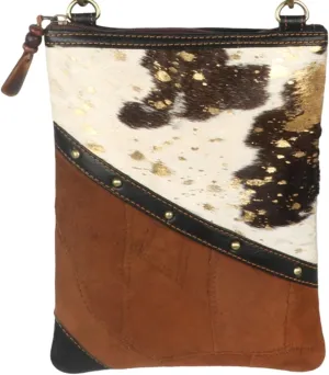 Vaan & Co. Leather Brisk Medium Crossbody Bag with Front Cell Phone Pocket