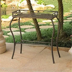Valencia Resin Wicker/Steel Rectangular Plant Table