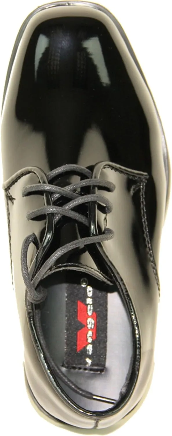 VANGELO Boy Kid Dress Shoe Oxford Lace Up Loafer Slip On Tuxedo Shoes for Prom, Uniform, Wedding Formal Events Size from Toddler to Big Kid