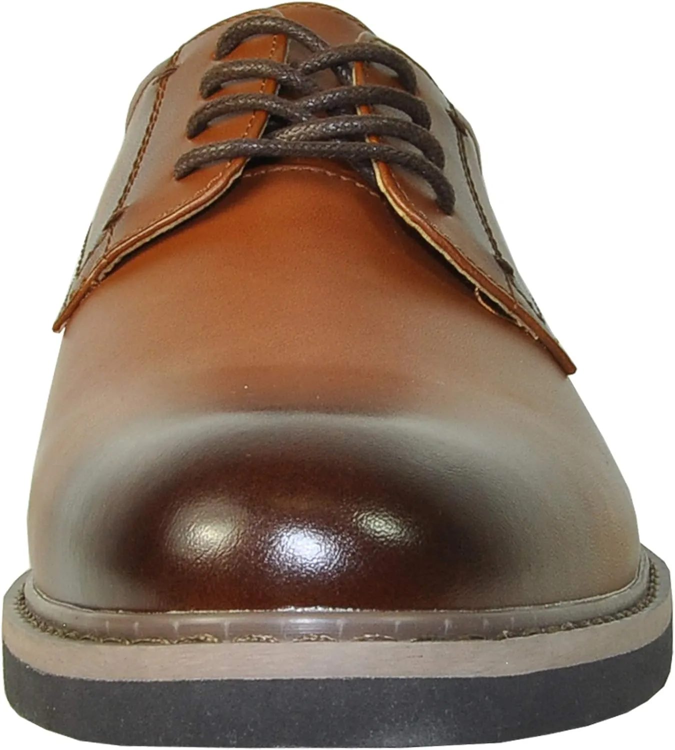 VANGELO Men Dress Shoe VALLO-1P and Vallo-1 Oxford Formal Tuxedo Prom Wedding Ortholite Insole Brown Medium and Wide Width