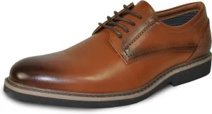 VANGELO Men Dress Shoe VALLO-1P and Vallo-1 Oxford Formal Tuxedo Prom Wedding Ortholite Insole Brown Medium and Wide Width