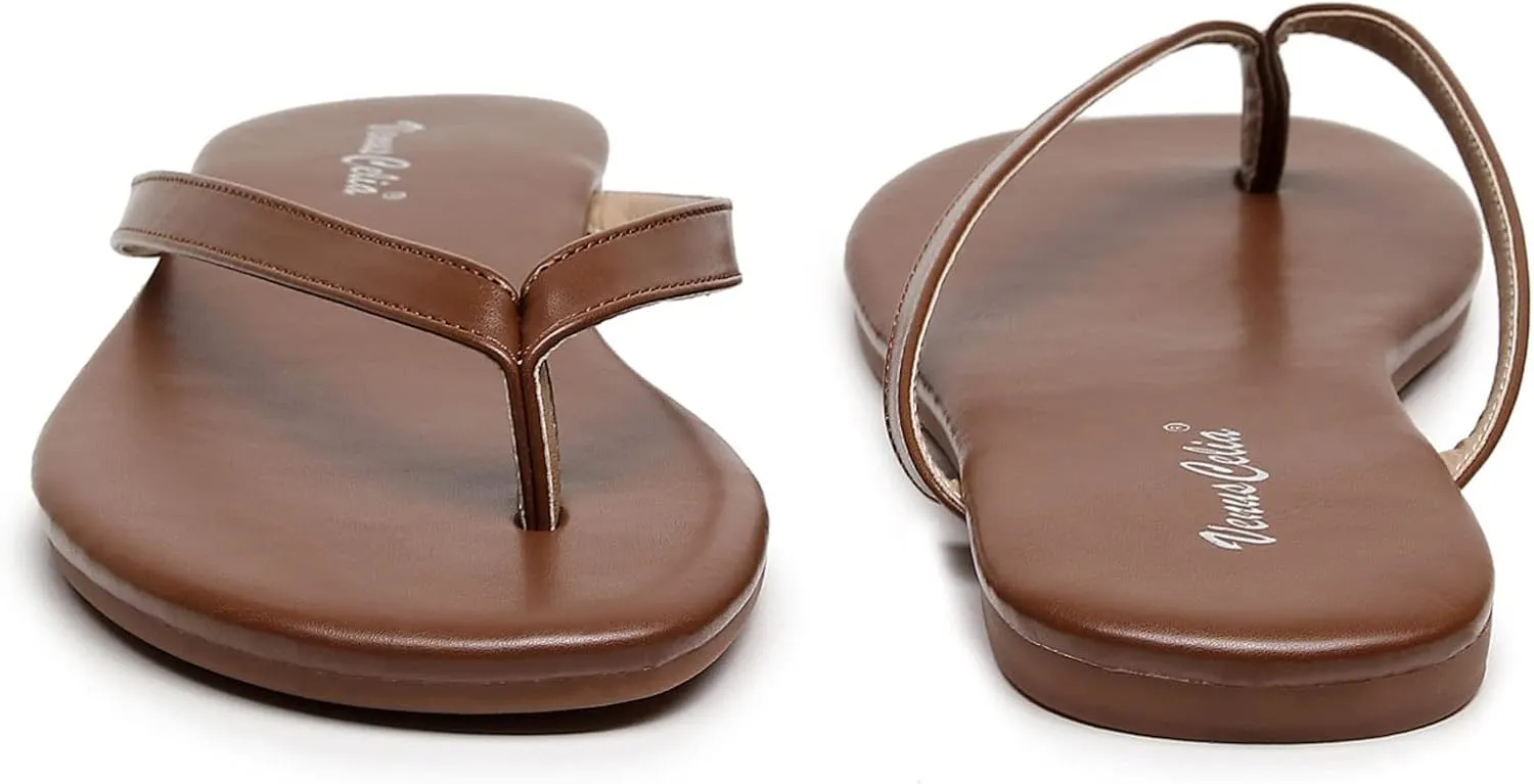 VenusCelia Women's Colorful Wide Flip Flop