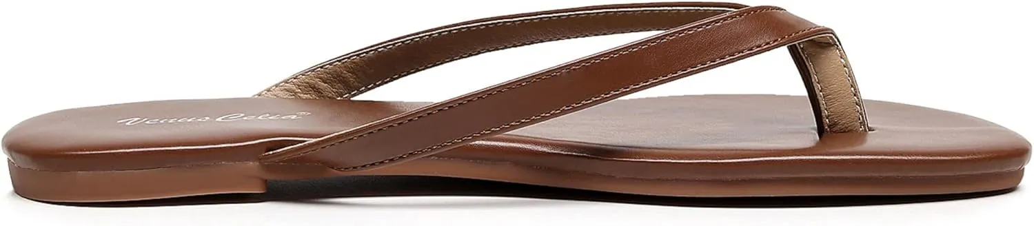VenusCelia Women's Colorful Wide Flip Flop