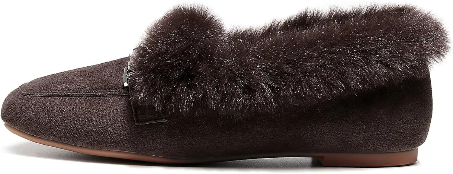 VenusCelia Women's Cozy Furry Flat Shoe
