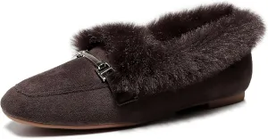 VenusCelia Women's Cozy Furry Flat Shoe