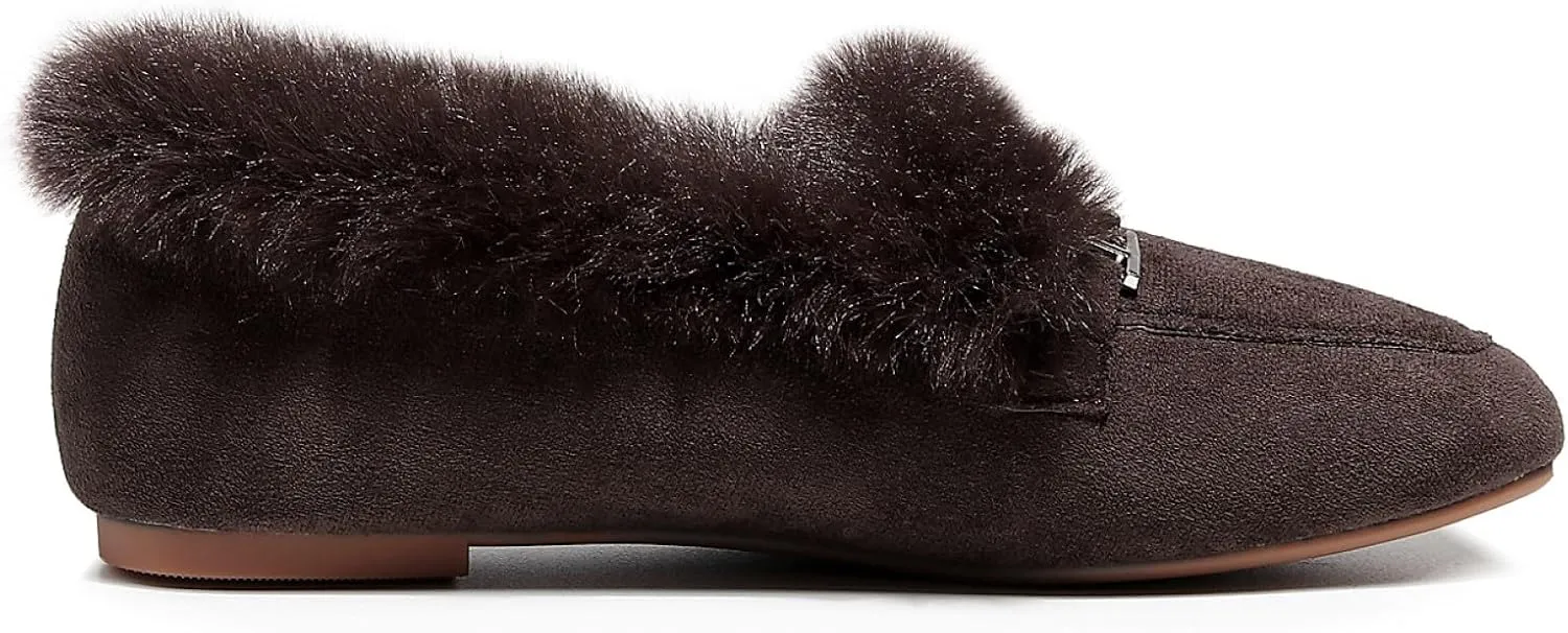 VenusCelia Women's Cozy Furry Flat Shoe