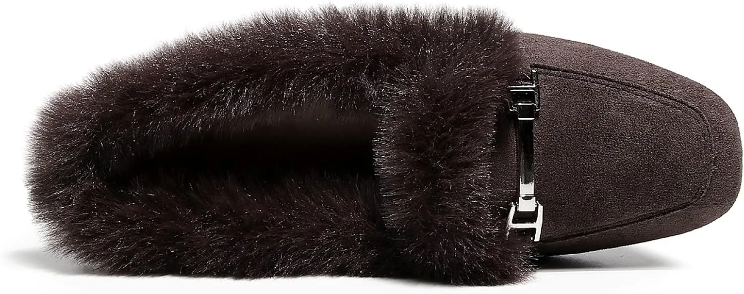 VenusCelia Women's Cozy Furry Flat Shoe