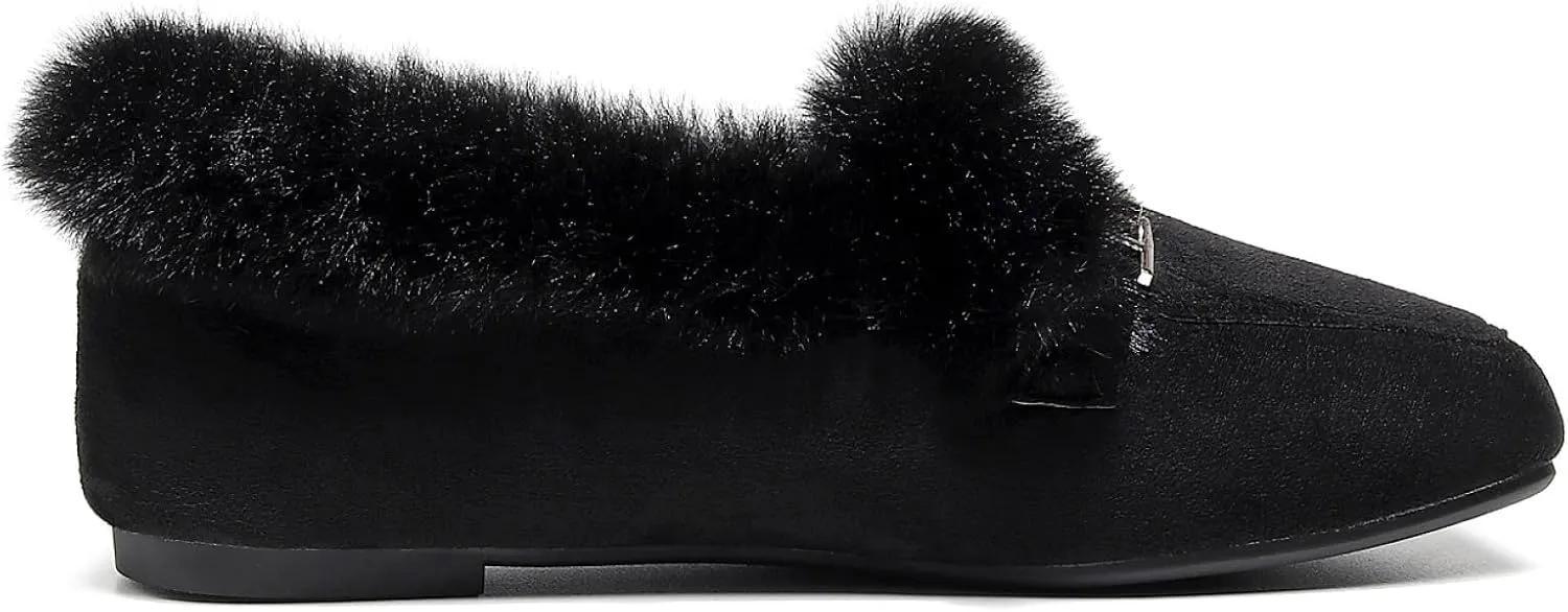VenusCelia Women's Cozy Furry Flat Shoe