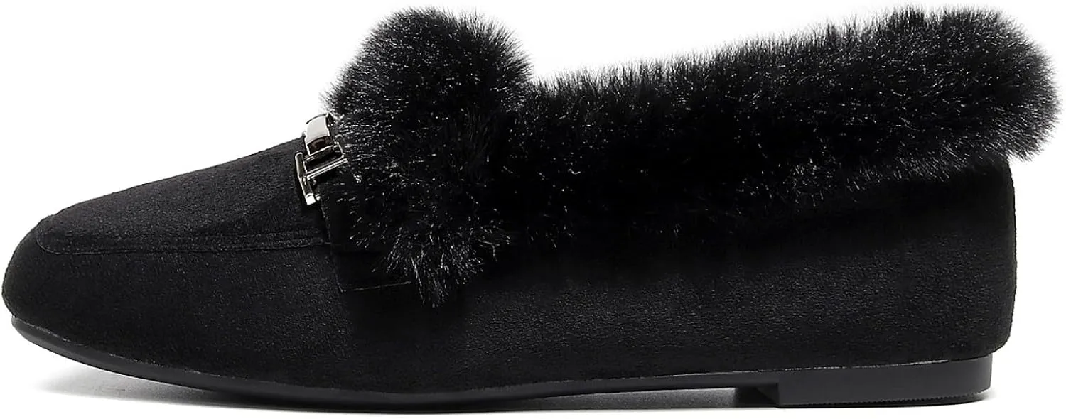VenusCelia Women's Cozy Furry Flat Shoe