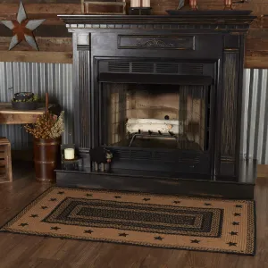 VHC Brands, Farmhouse, Jute, 36x60, Rect Rug, Stencil Stars Border w/Pad, Black