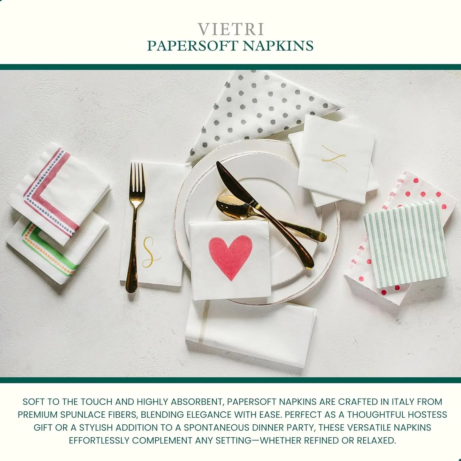 Vietri Papersoft Napkins Campagna Orange Cocktail Napkins Pack of 20, Set of 6, Spunlace