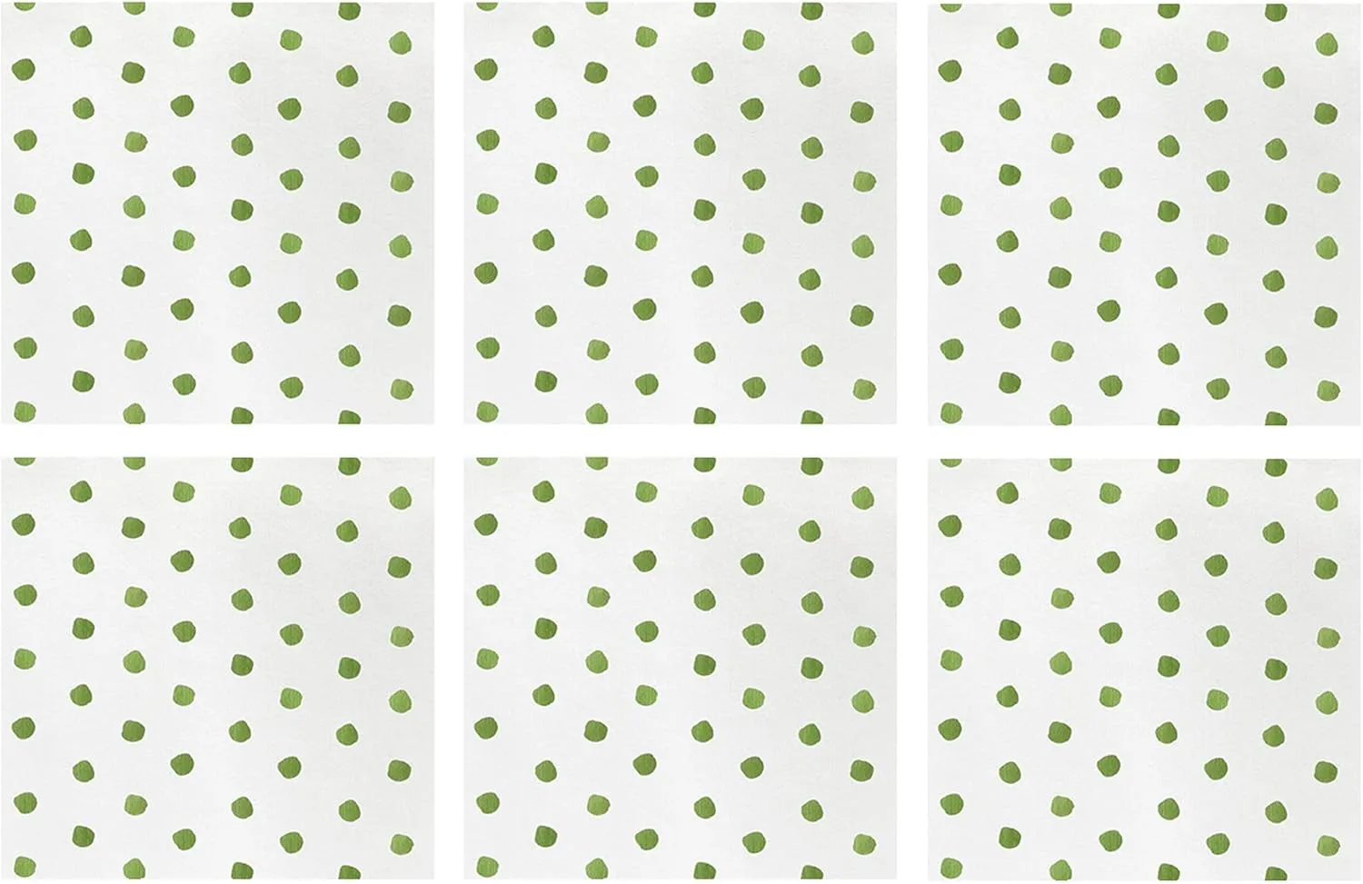Vietri Papersoft Napkins Dot Green Cocktail Napkins Pack of 20, Set of 6 9.75"Sq Flat, Spunlace