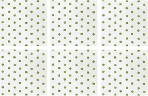 Vietri Papersoft Napkins Dot Green Cocktail Napkins Pack of 20, Set of 6 9.75"Sq Flat, Spunlace