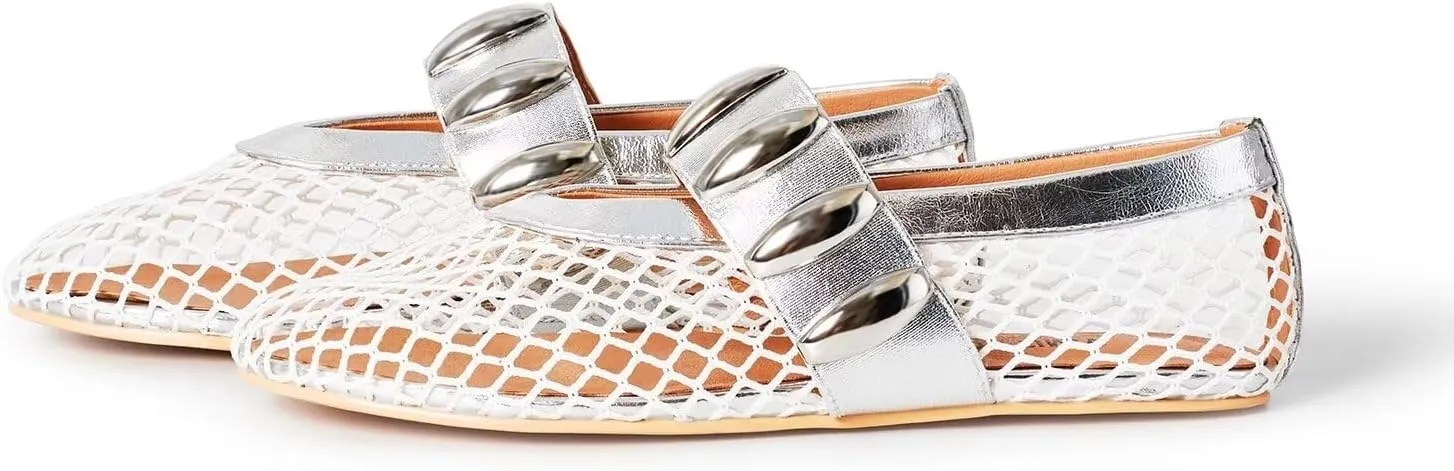 vimitty Ballet Flats Shoes for Women with Elegant Buckle Strap Mary Jane Flats Ballerina Shoes Flat Heel for Women