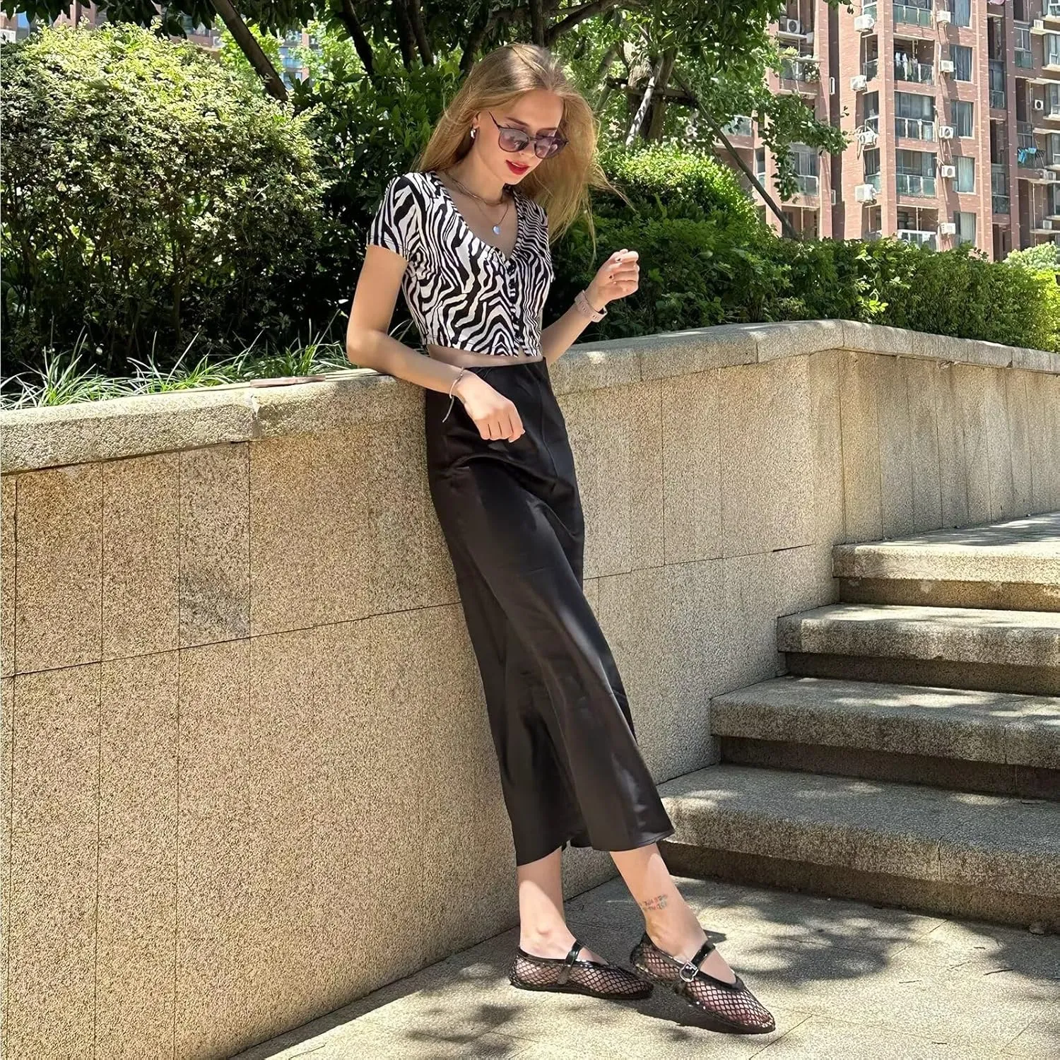 vimitty Ballet Flats Shoes for Women with Elegant Buckle Strap Mary Jane Flats Ballerina Shoes Flat Heel for Women