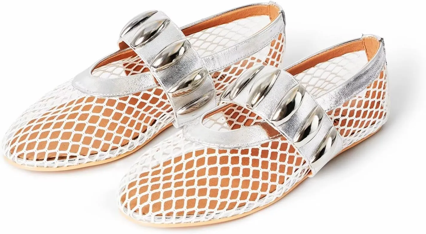 vimitty Ballet Flats Shoes for Women with Elegant Buckle Strap Mary Jane Flats Ballerina Shoes Flat Heel for Women