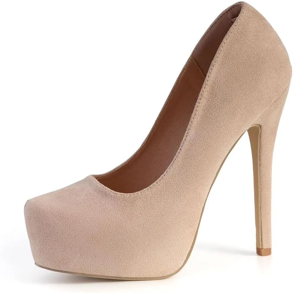 Vintage Womens Swan-30 High Small Bowtie Platform Pumps Ladies Suede High Heeled Shoes Uniform Dress Pumps