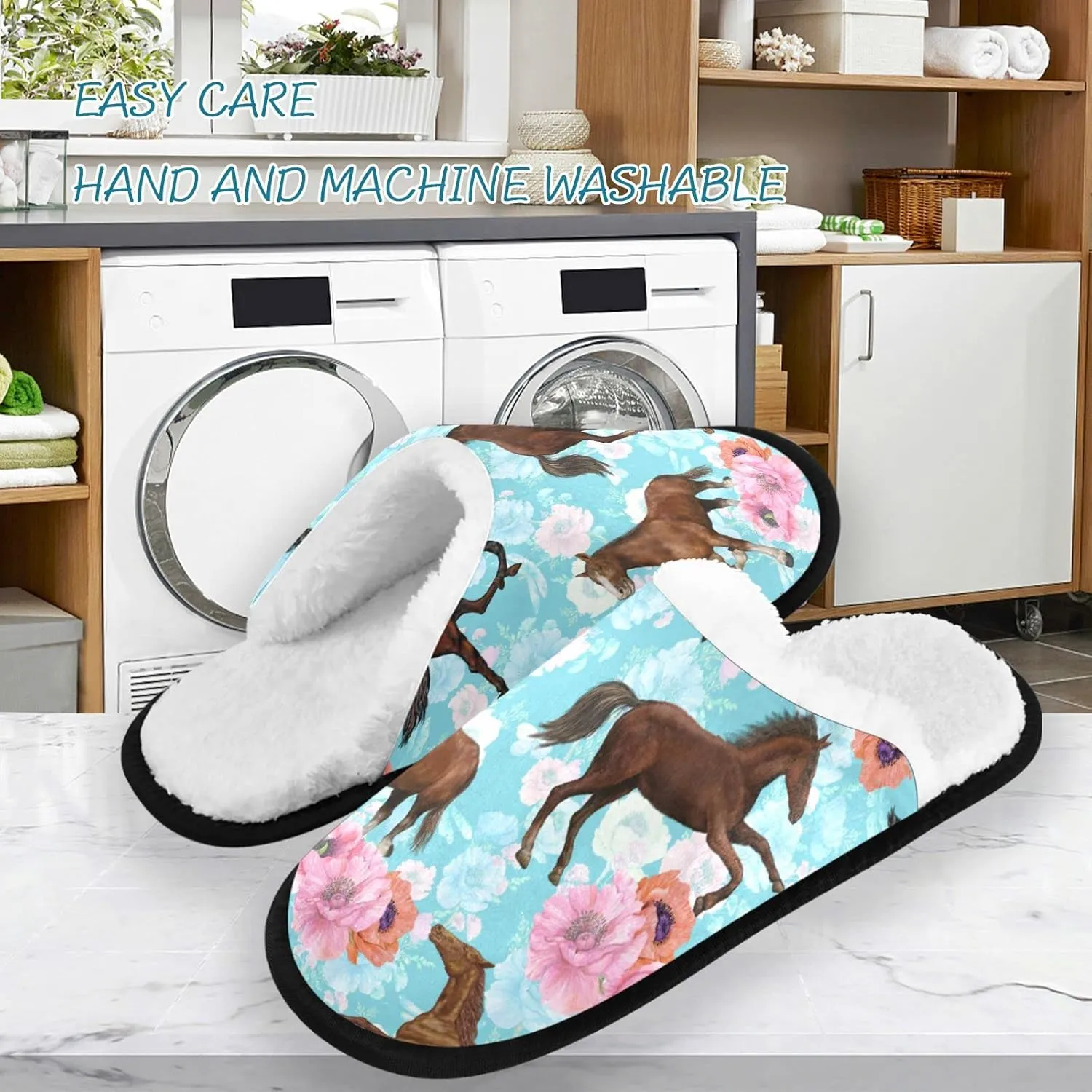 visesunny Women's Cozy Fuzzy Plush Fleece Slippers Soft Memory Foam Ladies House Shoes Warm Bedroom Flat Shoes Unisex Indoor Outdoor