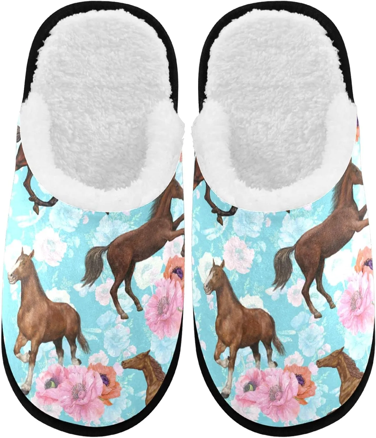 visesunny Women's Cozy Fuzzy Plush Fleece Slippers Soft Memory Foam Ladies House Shoes Warm Bedroom Flat Shoes Unisex Indoor Outdoor