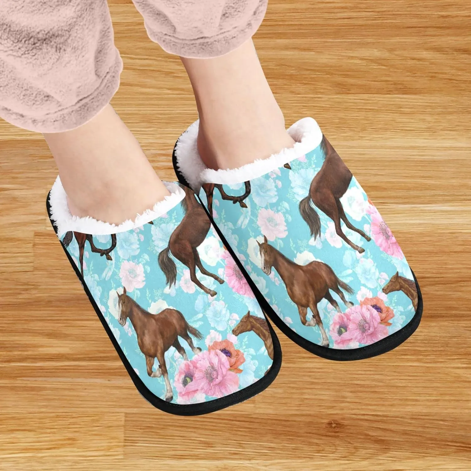 visesunny Women's Cozy Fuzzy Plush Fleece Slippers Soft Memory Foam Ladies House Shoes Warm Bedroom Flat Shoes Unisex Indoor Outdoor