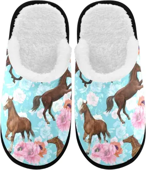 visesunny Women's Cozy Fuzzy Plush Fleece Slippers Soft Memory Foam Ladies House Shoes Warm Bedroom Flat Shoes Unisex Indoor Outdoor