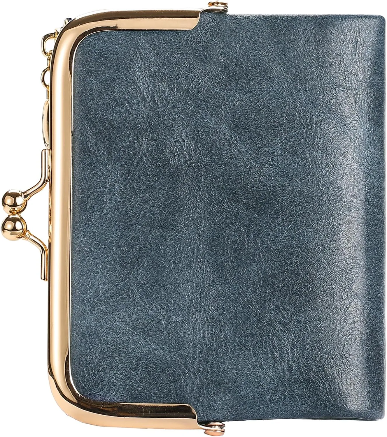 Wallet Women Small RFID Blocking Bifold Leather Wallets for Women Vintage Coin Purse With Zipper and Kiss Lock