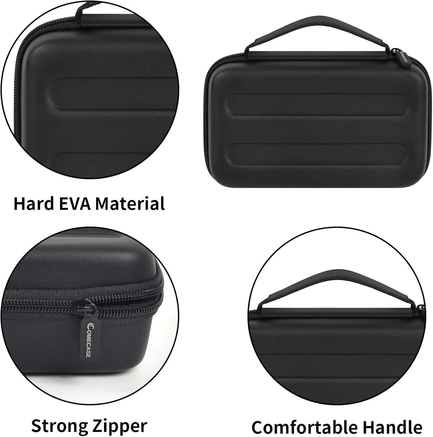 Watch Box Organizer/Men Watch Display Storage Case Fits All Wristwatches and Smart Watches up to 42mm 3 Slots -Black