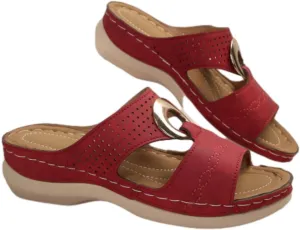 Wedge Slippers for Women Casual Summer Slip On Open Toe Orthopedic Sandals Outdoor Trendy Beach Shoes