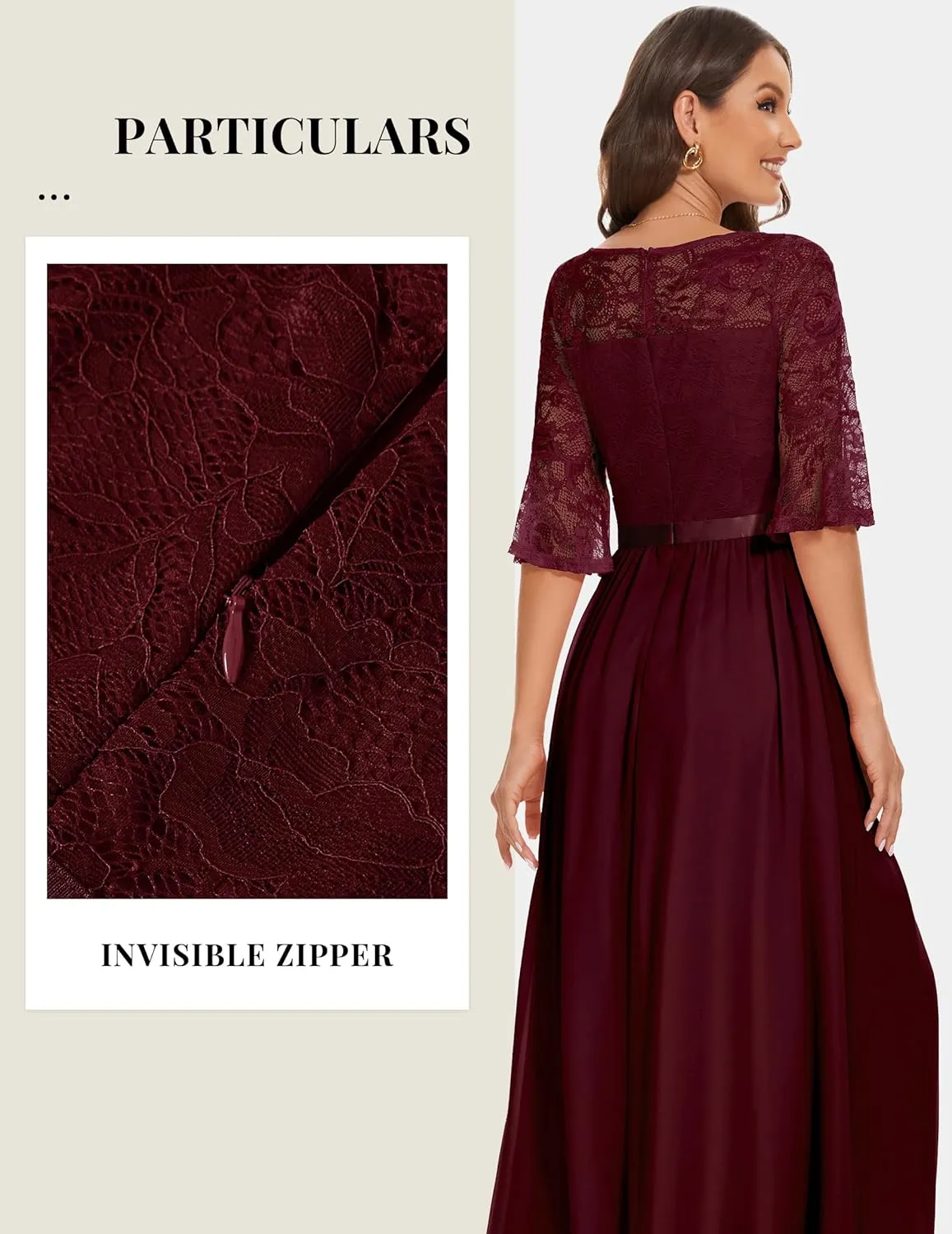 Wedtrend Women's Formal Dresses 2025 Wedding Guest Dress Bell Sleeve Bridesmaid Dresses Maxi Evening Dress