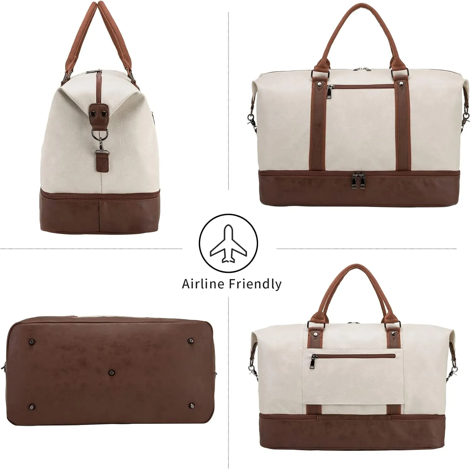 Weekender Overnight Bag Carry On Bag Travel Bag with Shoe Pouch