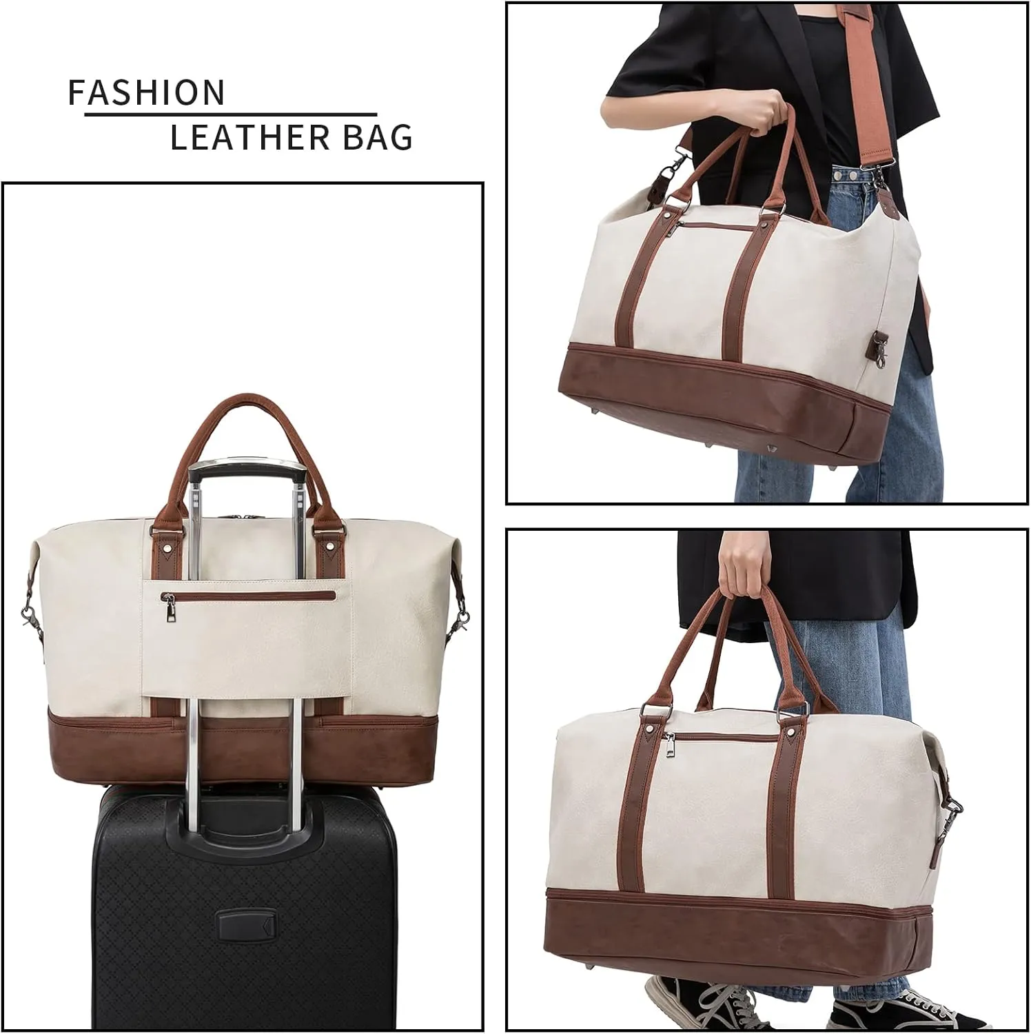 Weekender Overnight Bag Carry On Bag Travel Bag with Shoe Pouch