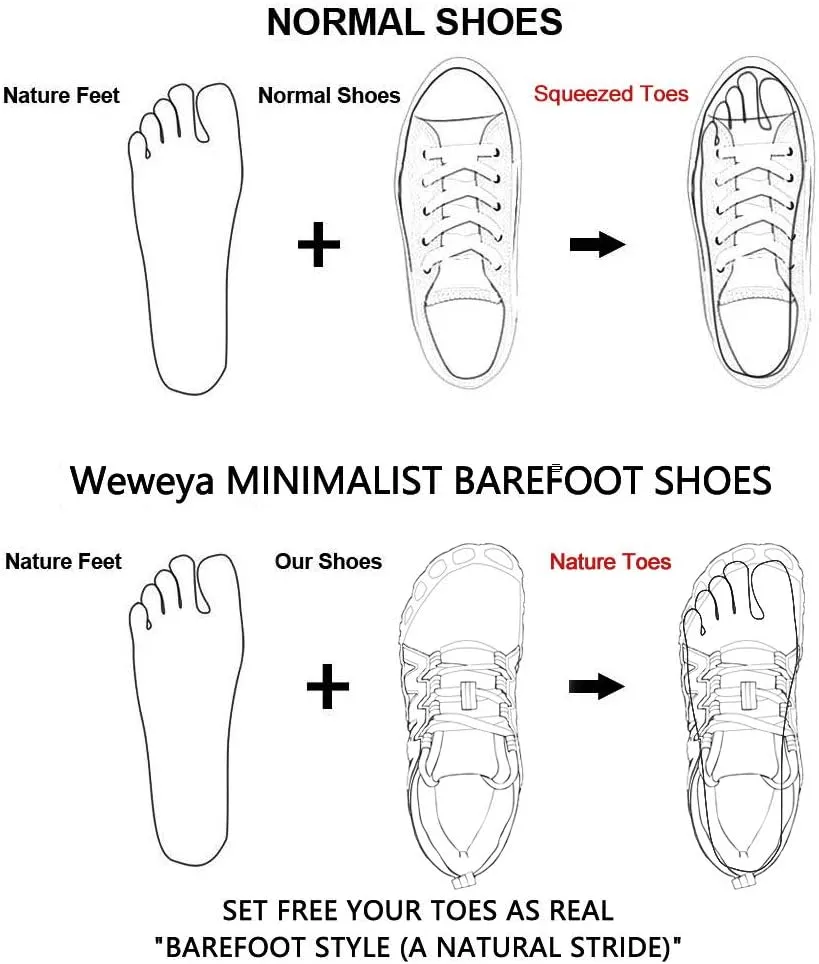 Weweya Barefoot Shoes Men Minimalist Running Cross Training Shoe
