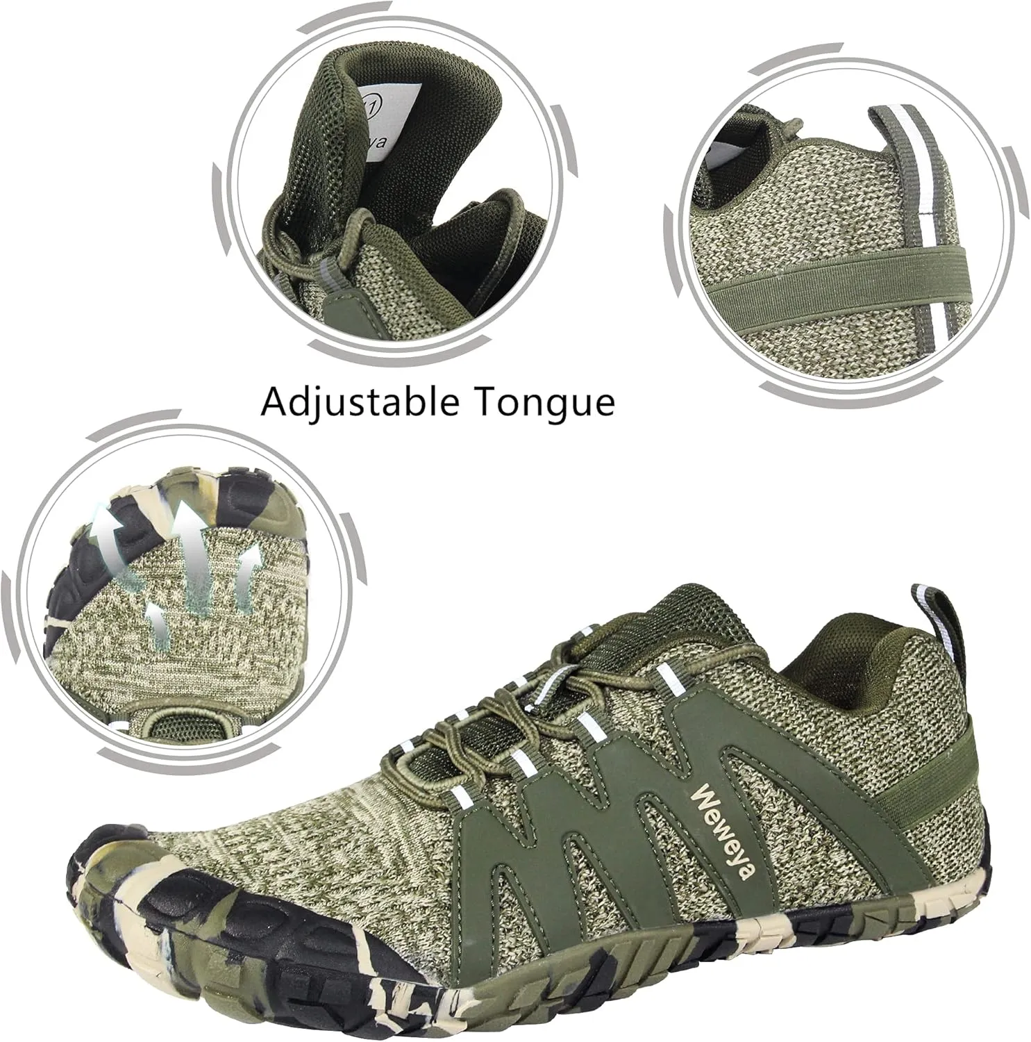 Weweya Barefoot Shoes Men Minimalist Running Cross Training Shoe