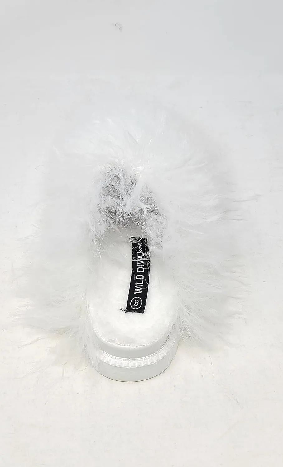 Wild Diva Women's Fluffy Faux Fur Slip On Flat Sandal Furry Fuzzy Slippers Gata-01