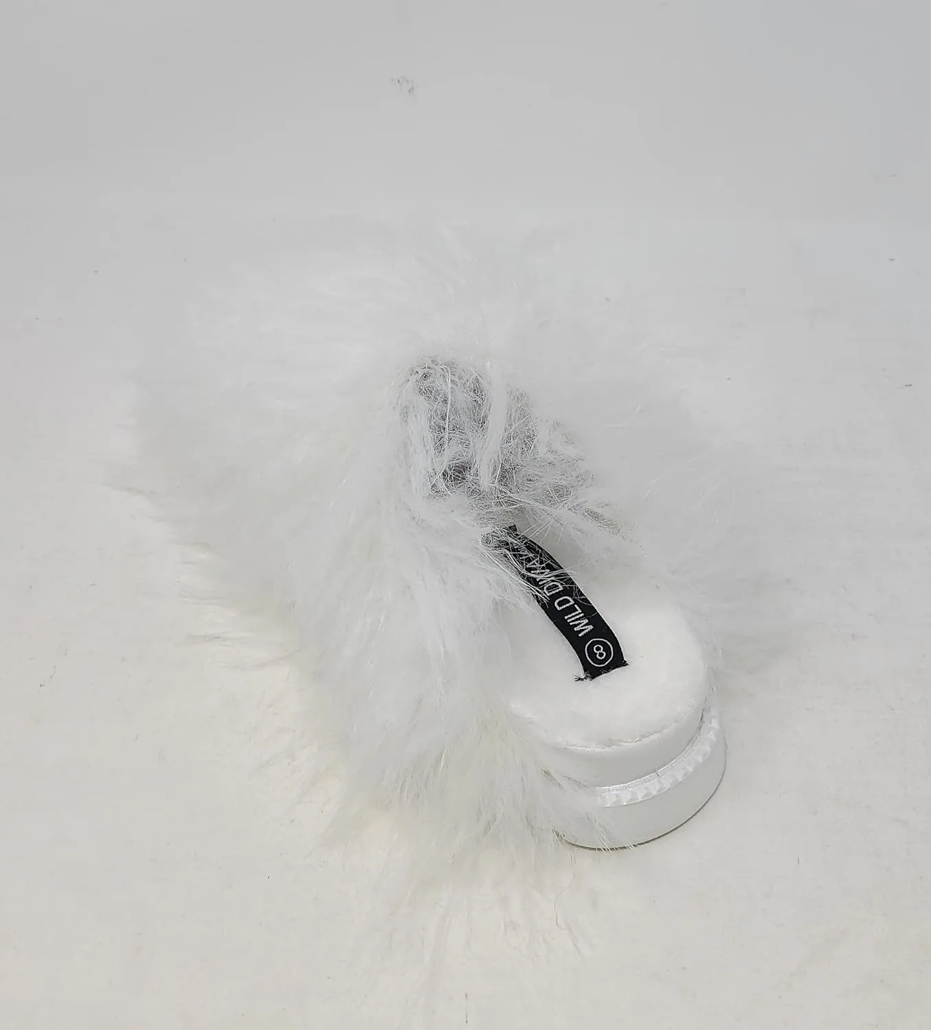 Wild Diva Women's Fluffy Faux Fur Slip On Flat Sandal Furry Fuzzy Slippers Gata-01