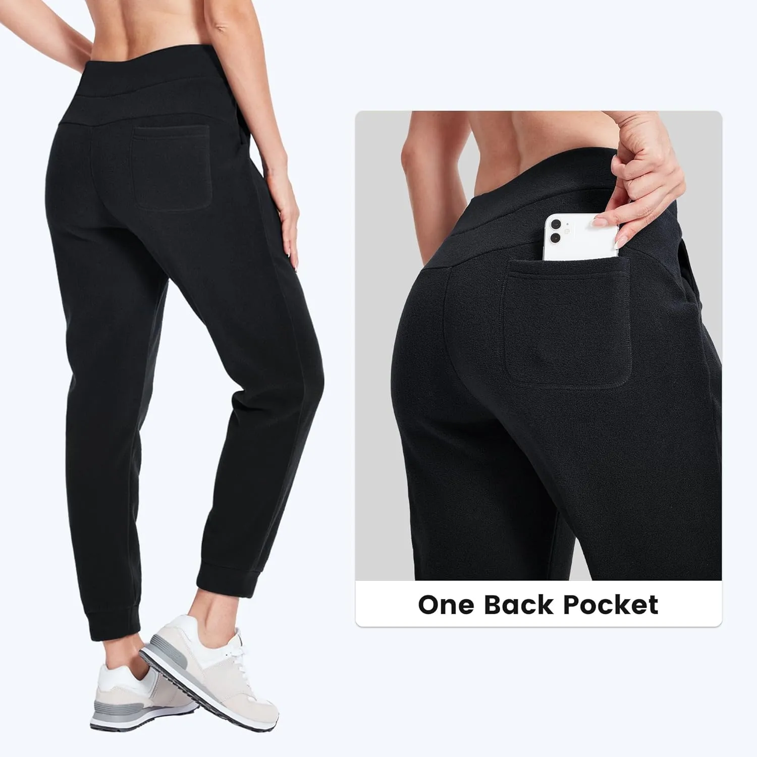 Willit Women's Fleece Jogger Sweatpants Winter Thermal Polar Pants for Cold Weather Outdoor Hiking Running Athletic