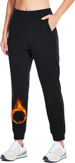 Willit Women's Fleece Jogger Sweatpants Winter Thermal Polar Pants for Cold Weather Outdoor Hiking Running Athletic