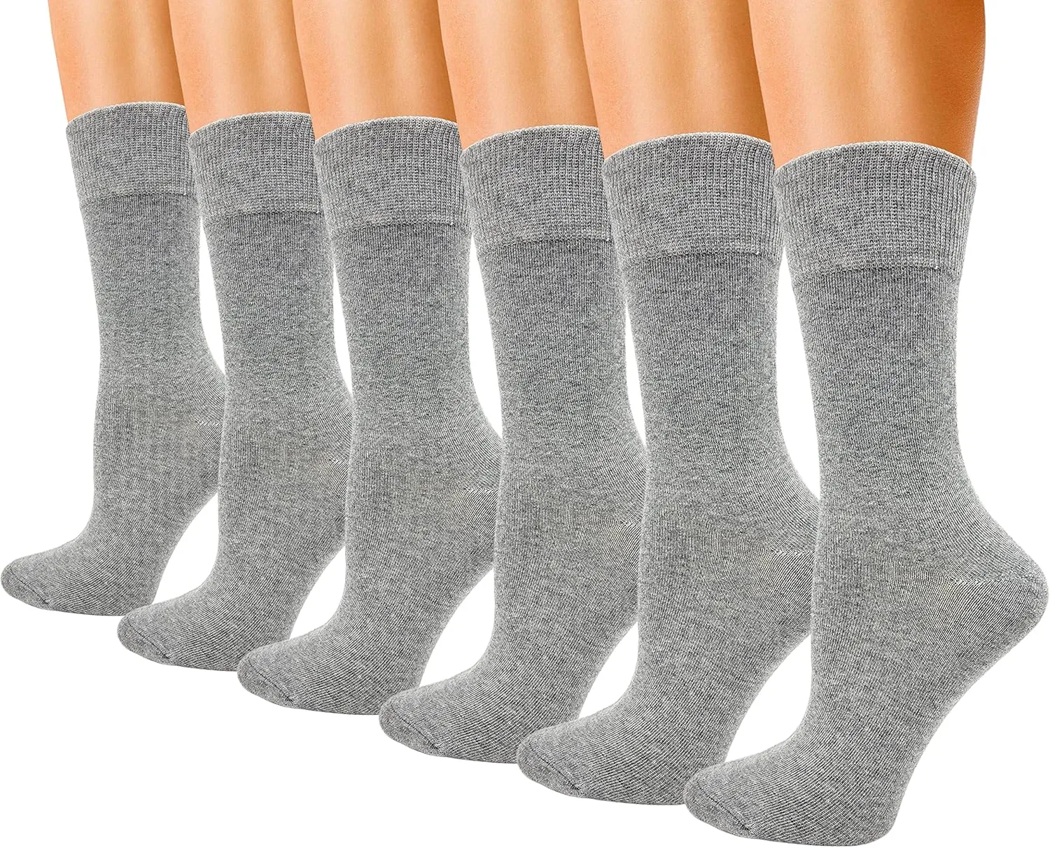 Winterlace Womens Soft Bamboo Rayon Viscose Dress Socks, 6 Pairs Trouser Socks Premium Thin Crew Socks Bulk Pack