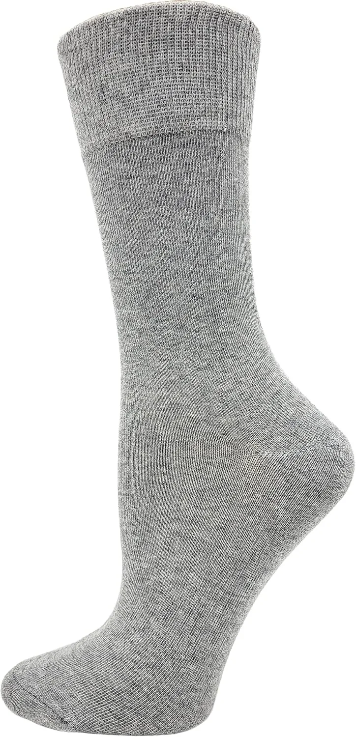 Winterlace Womens Soft Bamboo Rayon Viscose Dress Socks, 6 Pairs Trouser Socks Premium Thin Crew Socks Bulk Pack