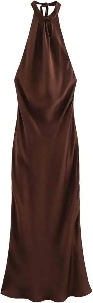 Women Elegant Sexy Sleeveless Backless Long Dress Summer Off Shoulder Backless Slim Party Dresses