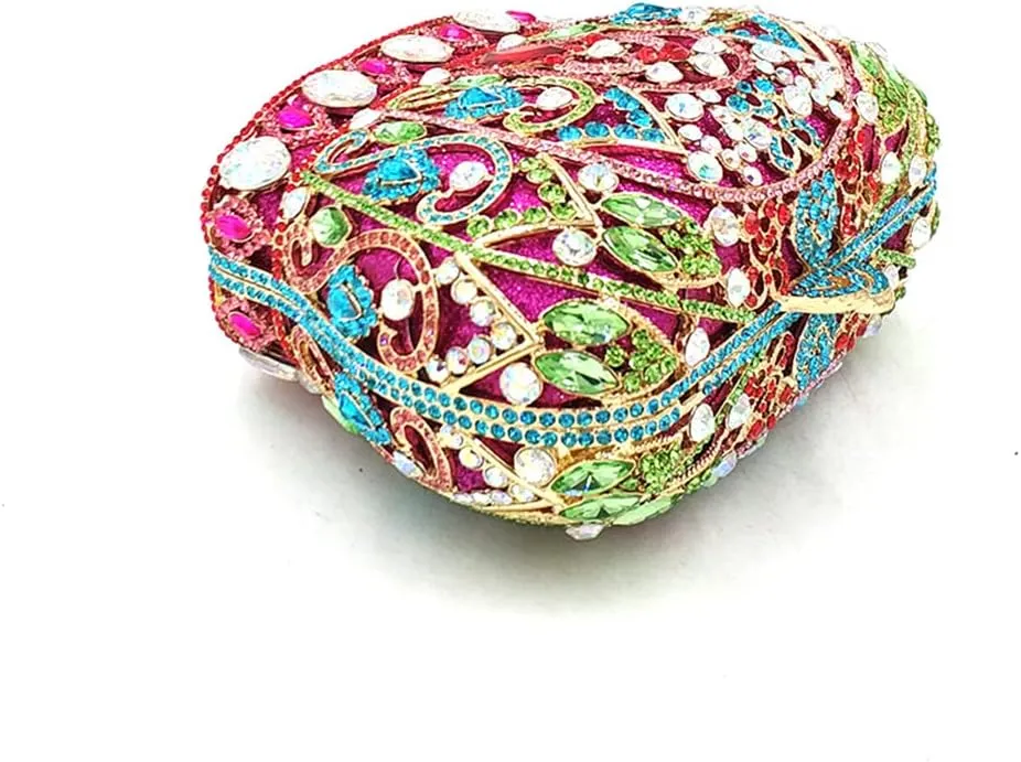 Women Luxury Crown Shaped Crystal Evening Clutch Elegant Rhinestones Party Handbag and Purse