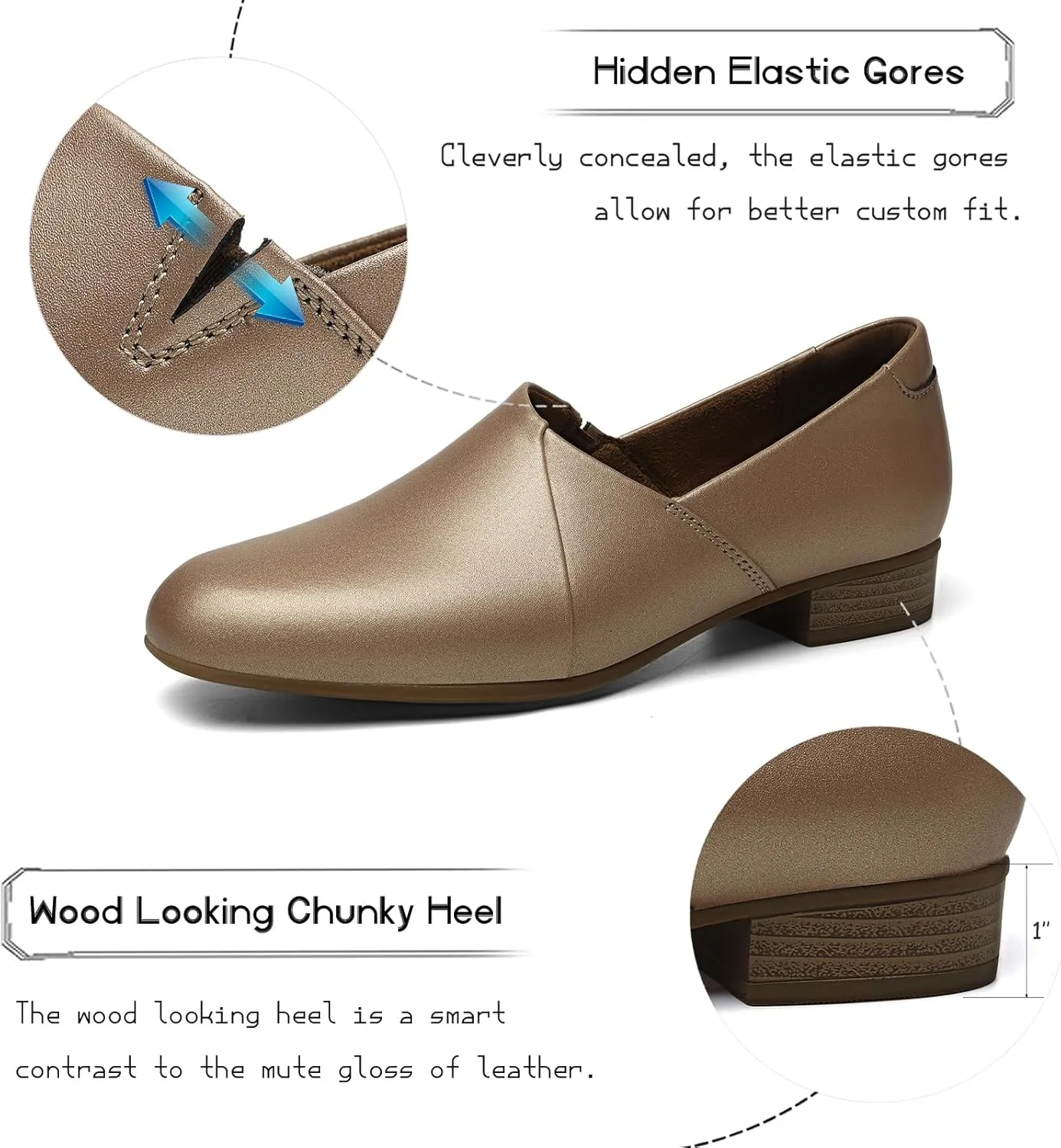 Women's Classic Comfort Dress Shoes Casual Leather Loafers Flats Cute Versatile Slip-Ons Everyday Work Shoes