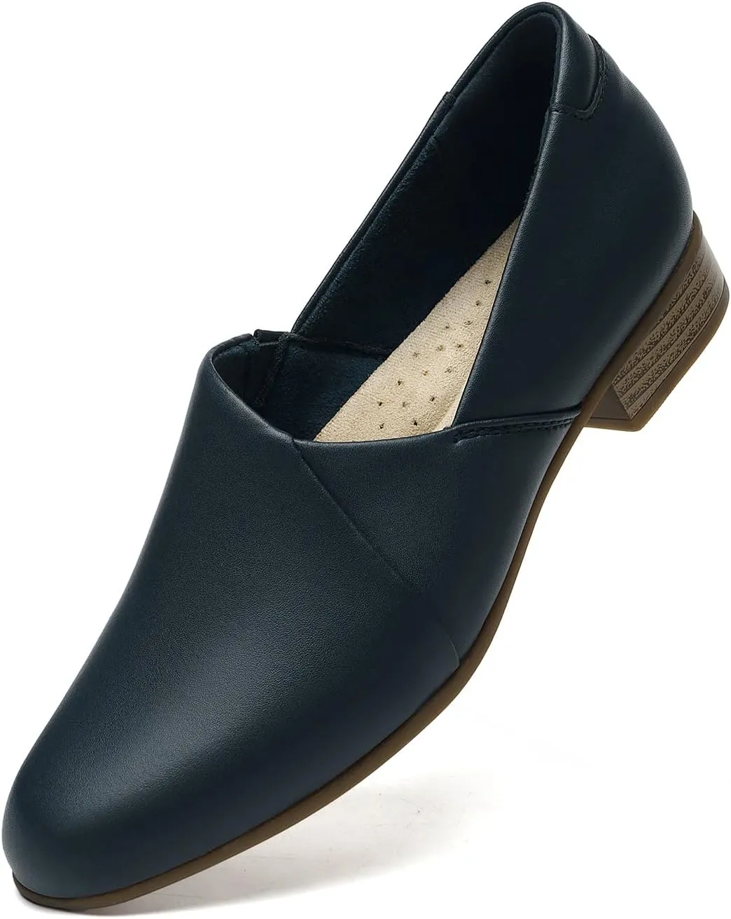 Women's Classic Comfort Dress Shoes Casual Leather Loafers Flats Cute Versatile Slip-Ons Everyday Work Shoes