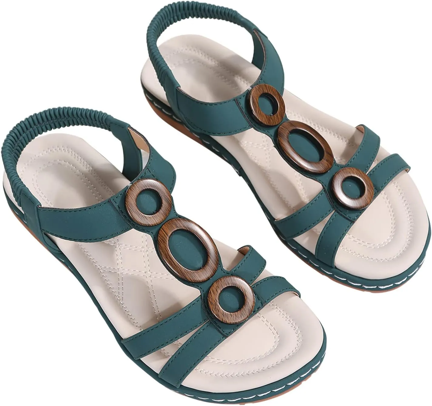 Women's Classic Sandals with Open Toe Stylish Walking Flats Comfortable Work Dressy Sandal Footwear for Summer Beach