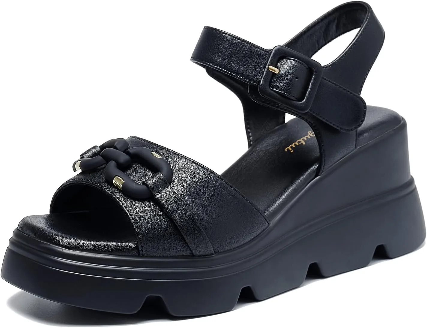 Women's Comfort Padded Flat Peep Toe Slingback Sandals with Ankle Strap Shoes