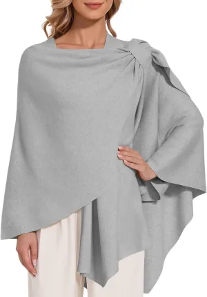 Women's Crossover Shawl Wraps Open Front Poncho Cape Elegant Loop Shawls Travel Shawls for Fall Winter